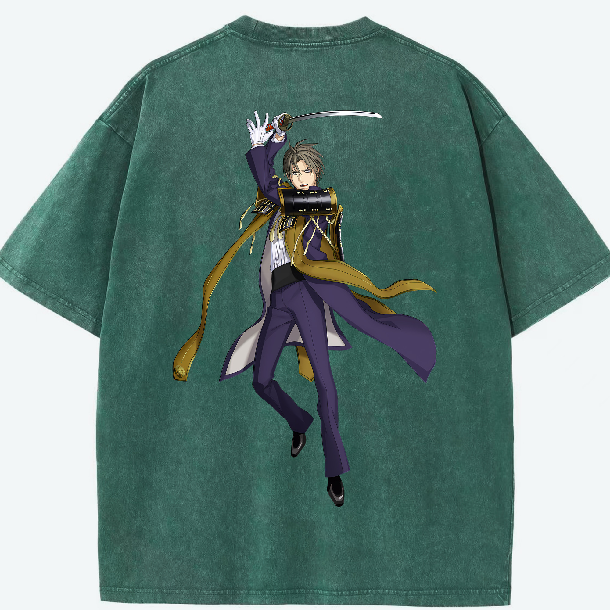 （画像用） 刀剣乱舞 Touken Ranbu 綿100% ヴィンテージ風 半袖Tシャツ（背面プリント）